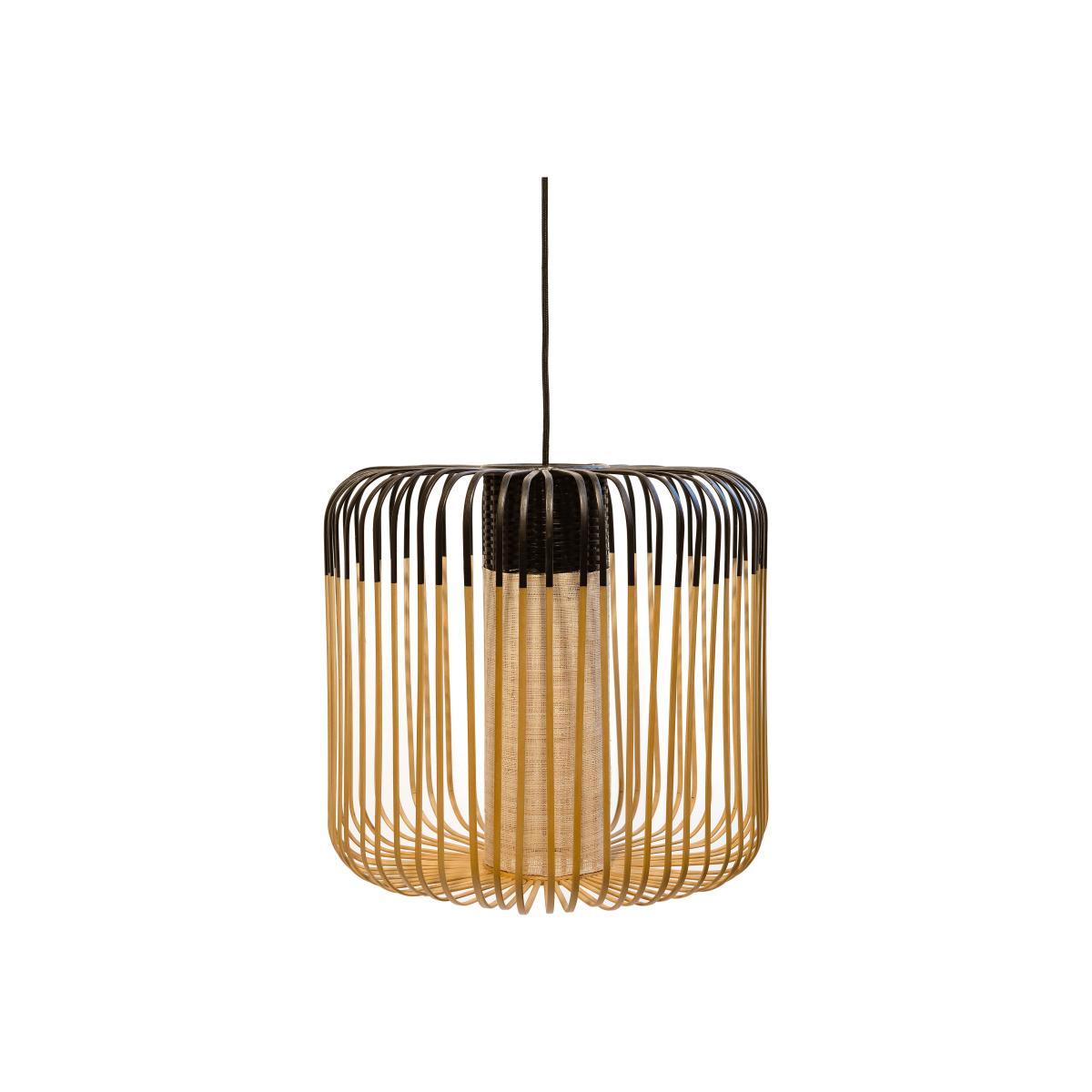 Bamboo Light M Pendant - H 40 x Ø 45 cm by Forestier Black/Natural wood – image 1