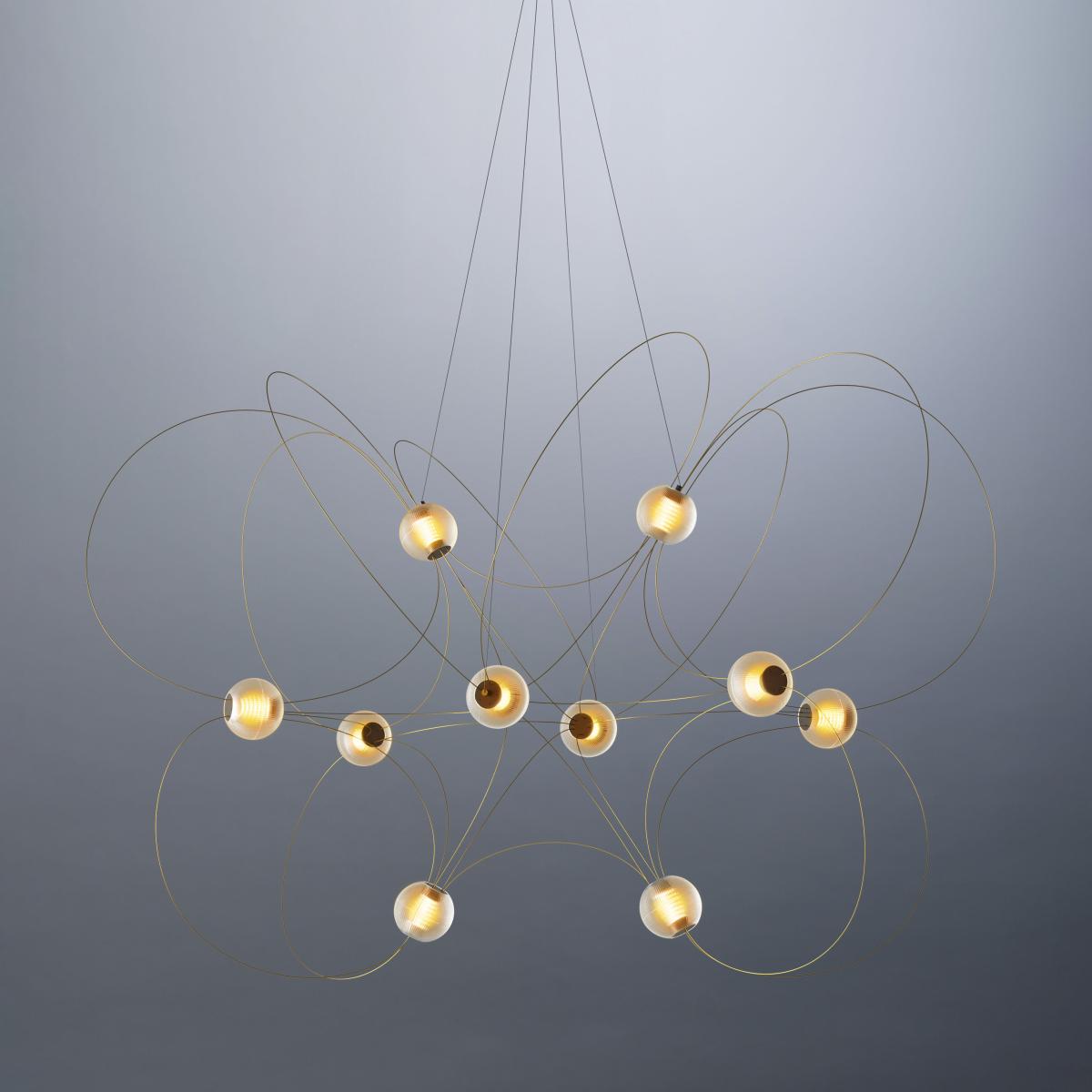 Munari 10 Pendant metal gold / LED - 120 x 90 x H 83 cm - DCW éditions – image 2