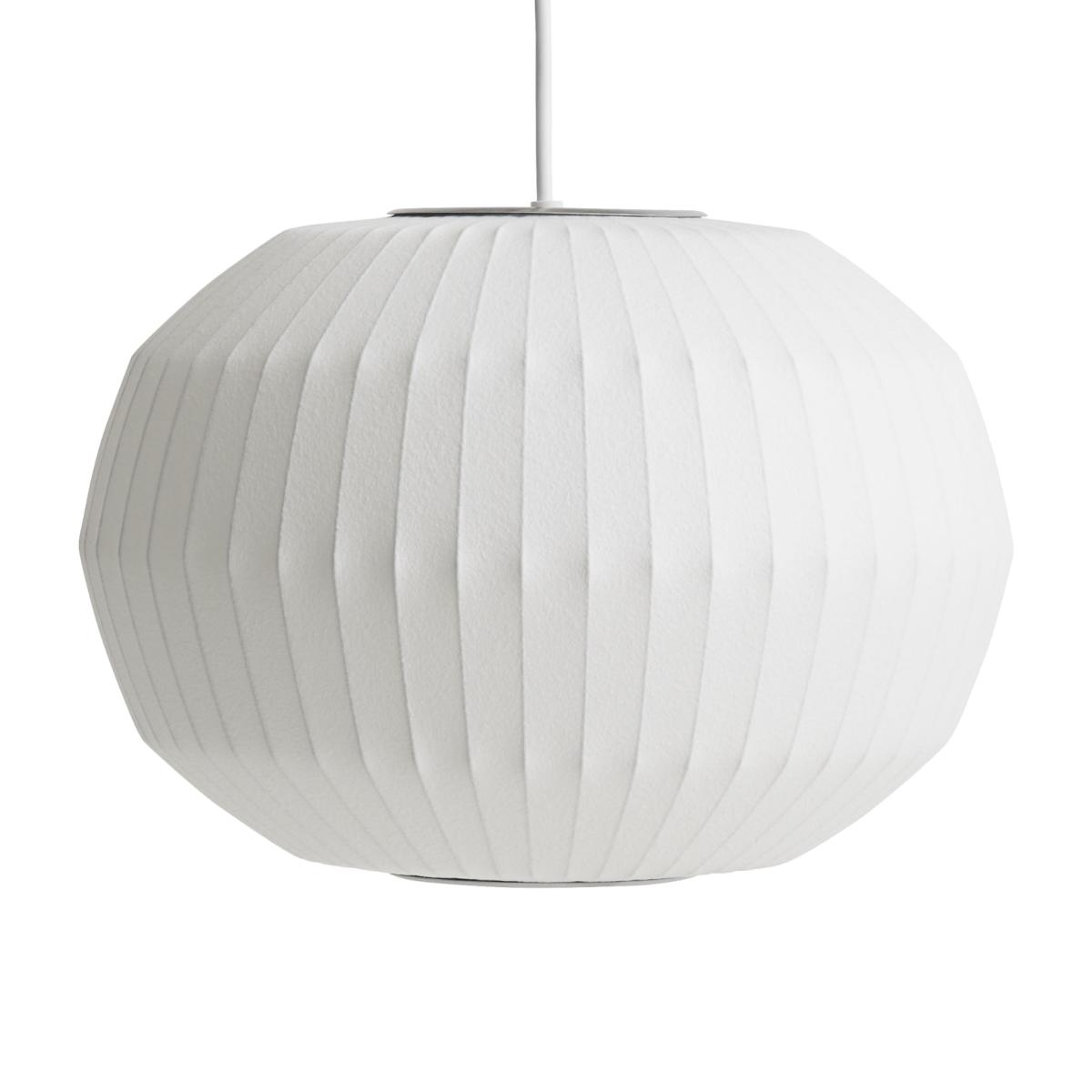 Bubble Angled Sphere Pendant textile white / Small - Ø 35.5 x H 24 cm - Hay – image 1