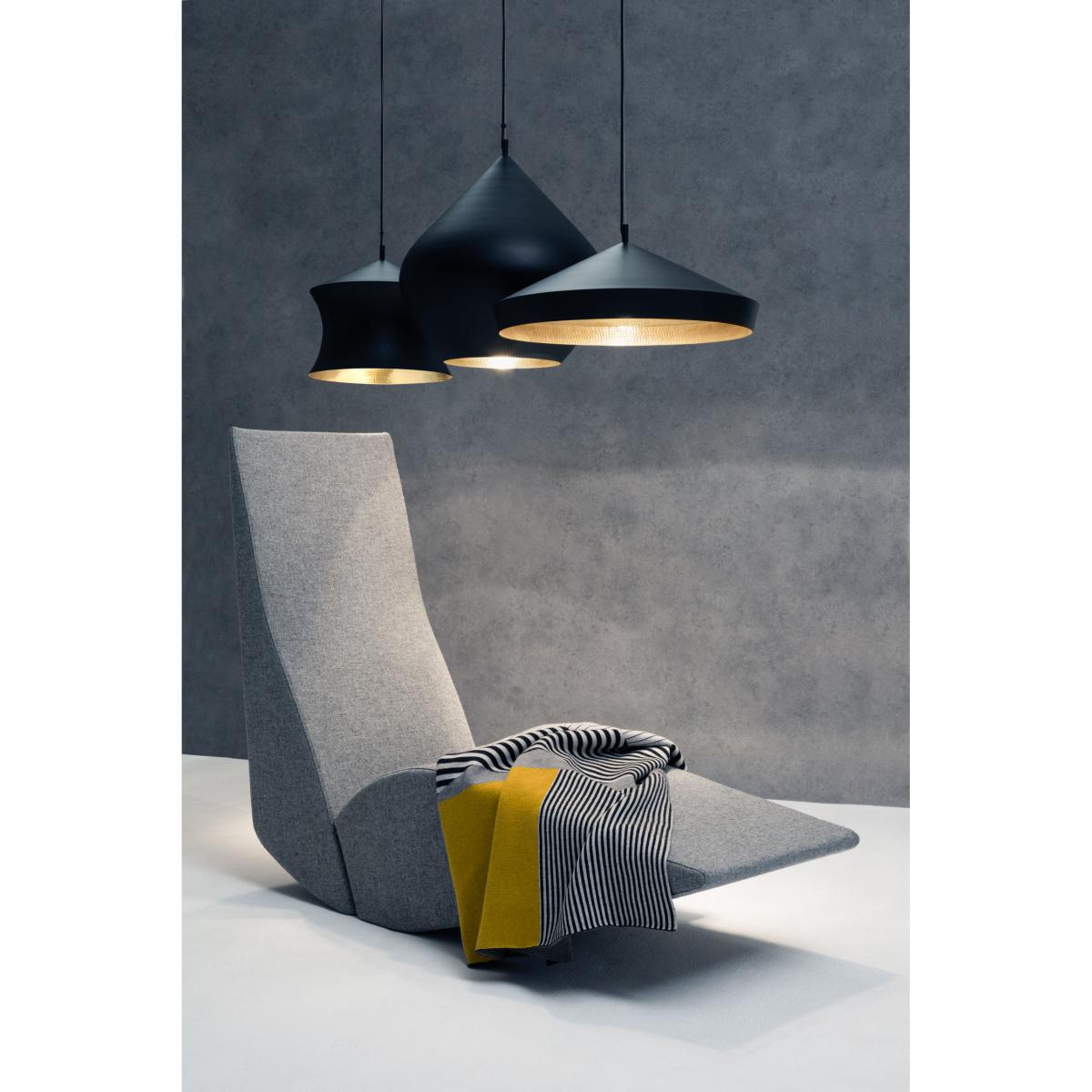 Beat Flat LED Pendant - / Ø 60 x H 20 cm - Hand-crafted by Tom Dixon Black – image 2