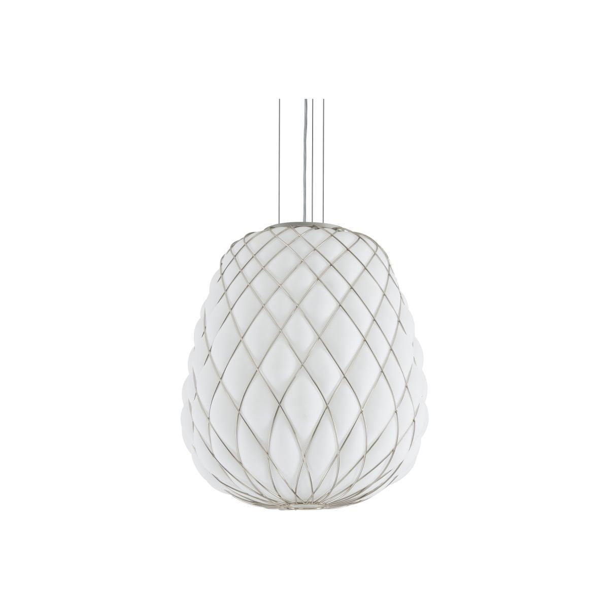 Pinecone Pendant - H 52 cm - Glass & metal mesh by Fontana Arte White – image 1