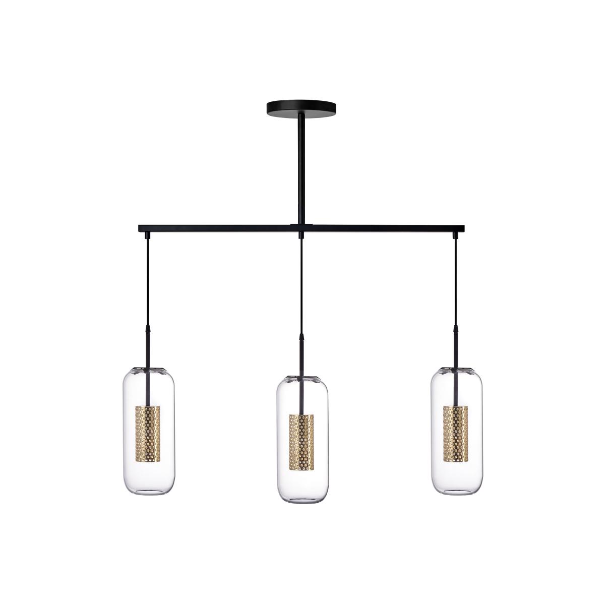 Suspension Lustre Vadim verre noir / L 104 cm - SARAH LAVOINE