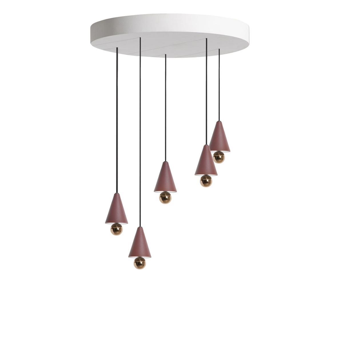 Cherry Round Pendant - / LED - Ø 65cm / 5 XS lampshades by Petite Friture Red – image 2