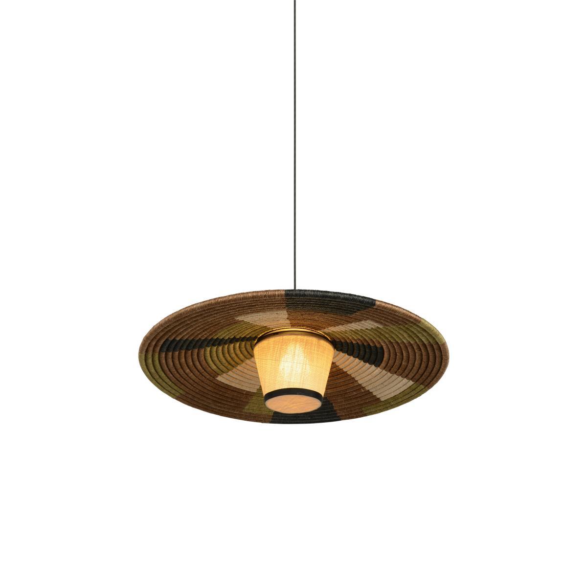 Parrot M Pendant - / Ø 60 x H 21 cm - Hand-braided abaca by Forestier Multicoloured/Brown – image 4