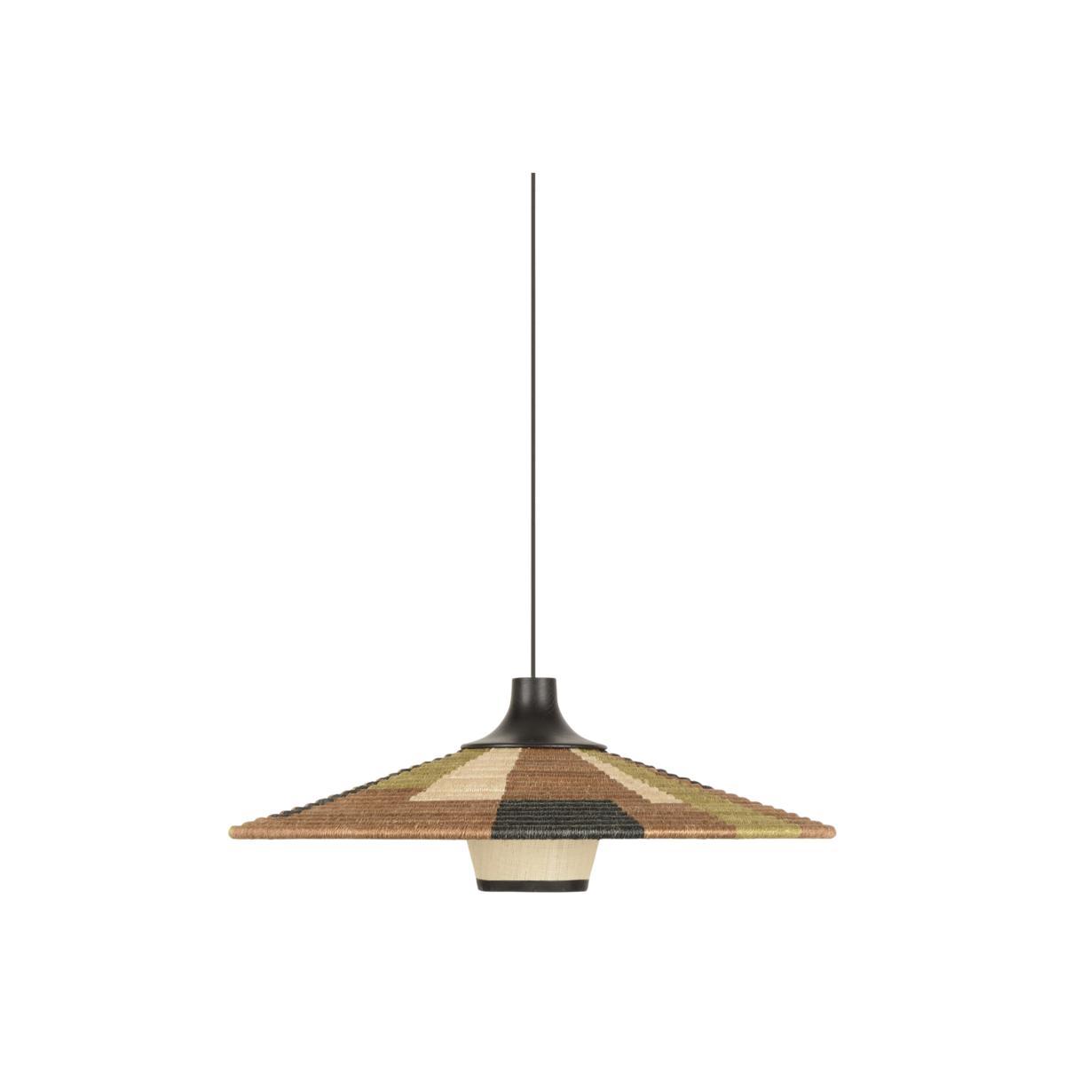 Parrot M Pendant - / Ø 60 x H 21 cm - Hand-braided abaca by Forestier Multicoloured/Brown – image 1
