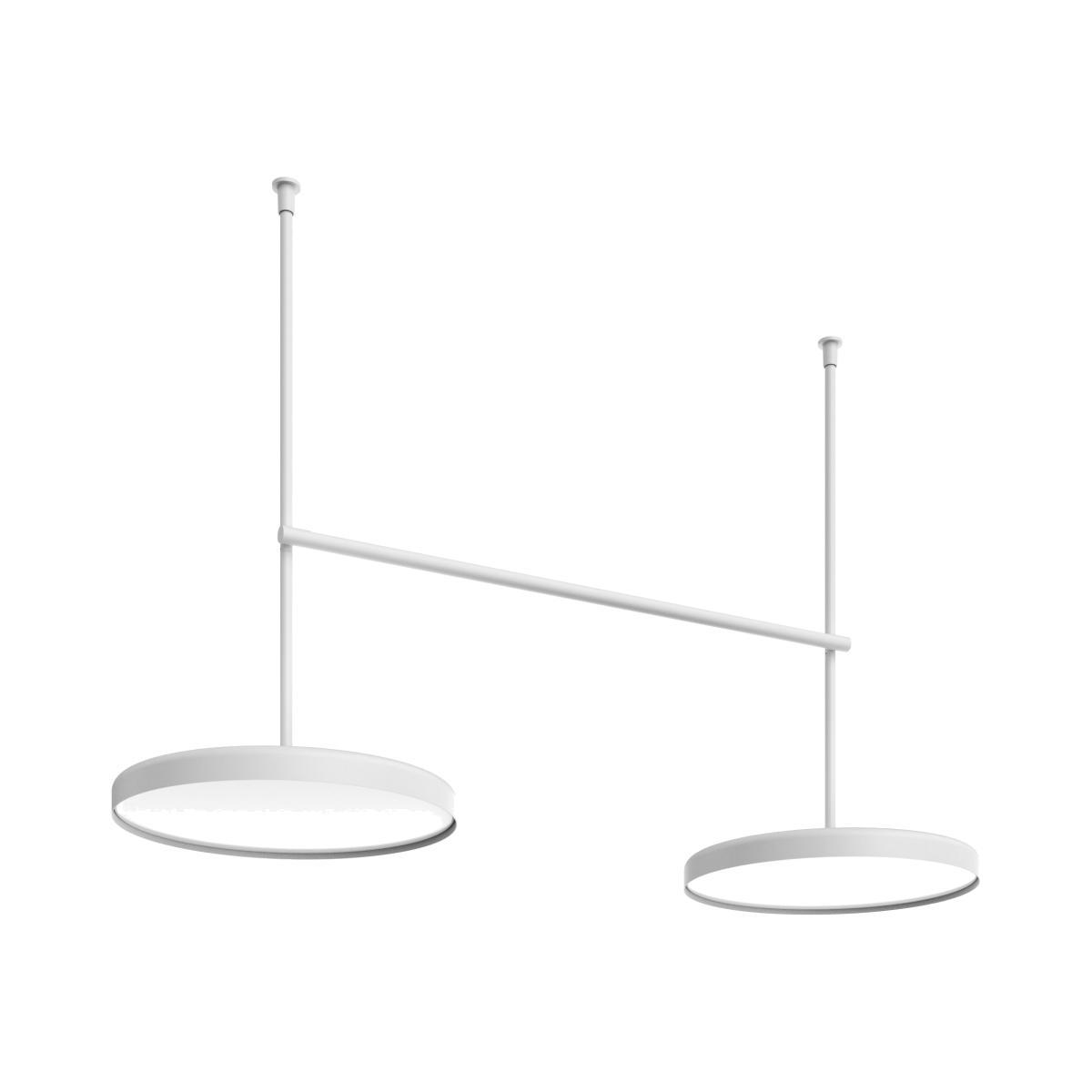 Infra-Structure Episode 2_C4 Ceiling light - / Tube L 120 + 2 disks (Ø 60 cm) by Flos White – image 1