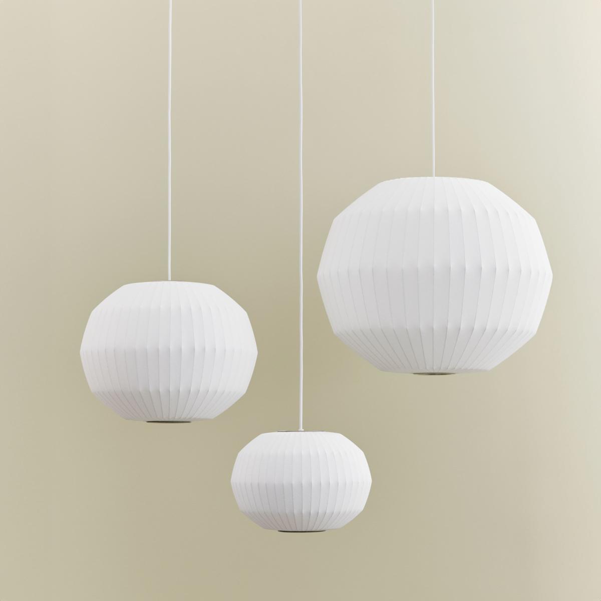 Bubble Angled Sphere Pendant textile white / Medium - Ø 49.5 x H 38.5 cm - Hay – image 4