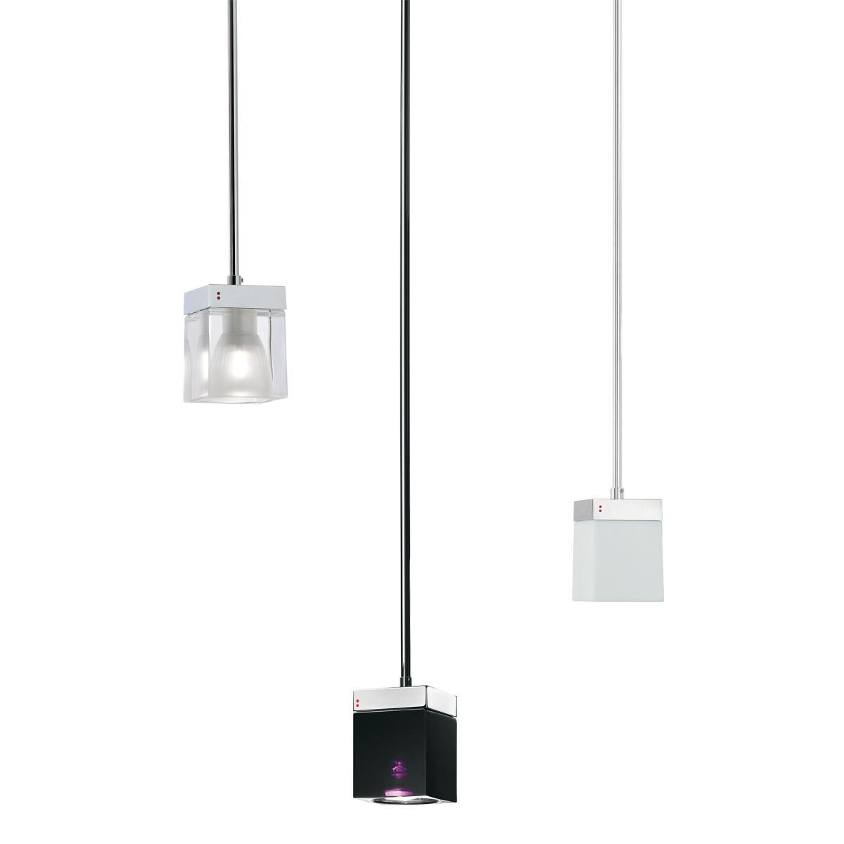 Cubetto - White Glass Pendant - 1 element by Fabbian White – image 3