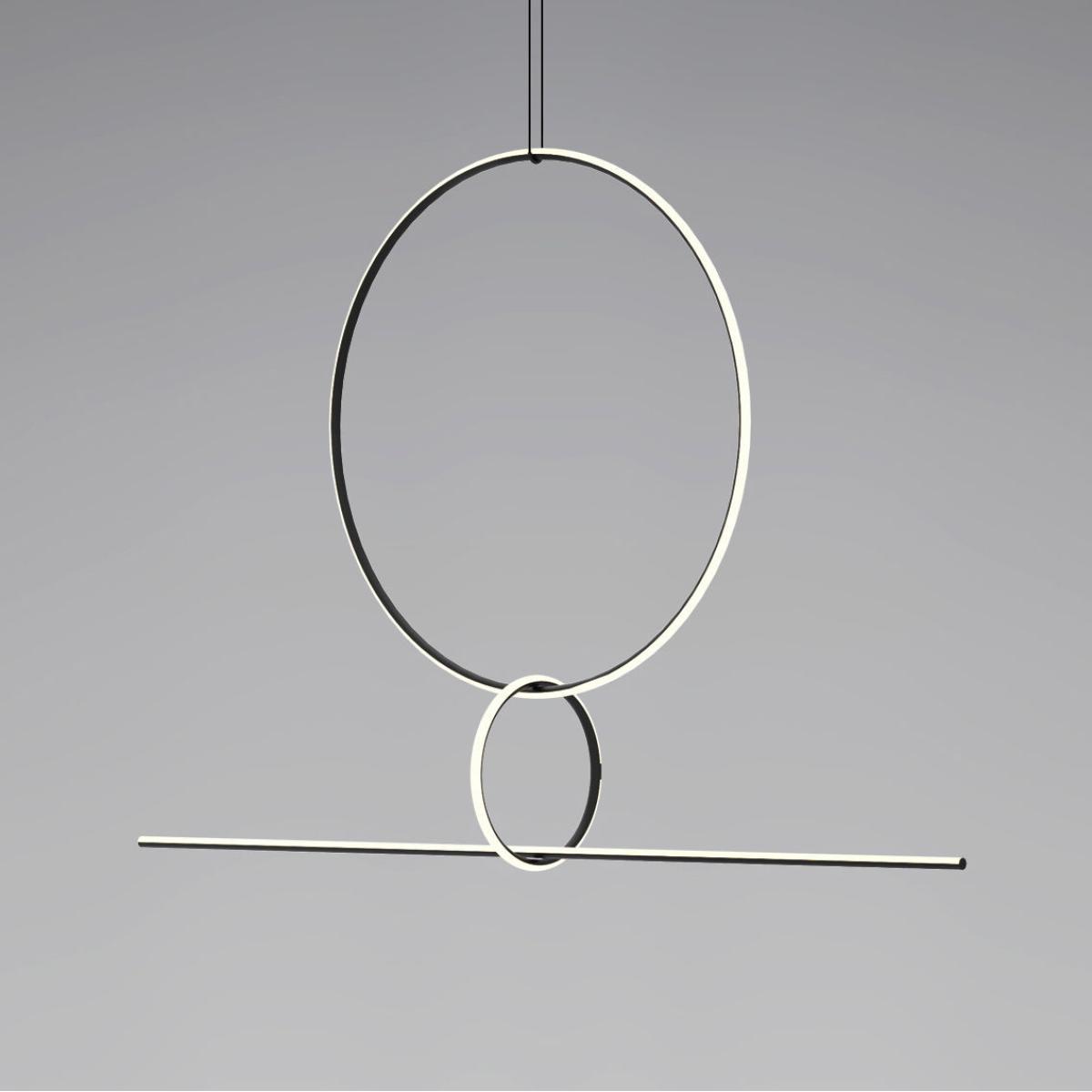 Arrangements 3 LED Pendant - / 3 elements - H 140 x L 170 cm by Flos White/Black – image 1