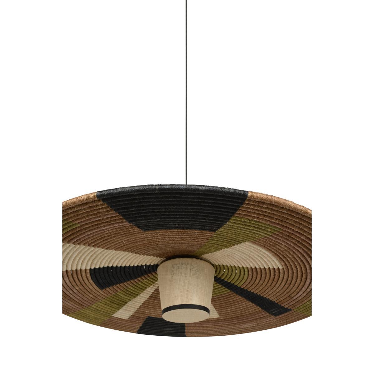 Parrot XL Pendant - / Ø 100 x H 24 cm - Hand-braided abaca by Forestier Multicoloured/Brown – image 2