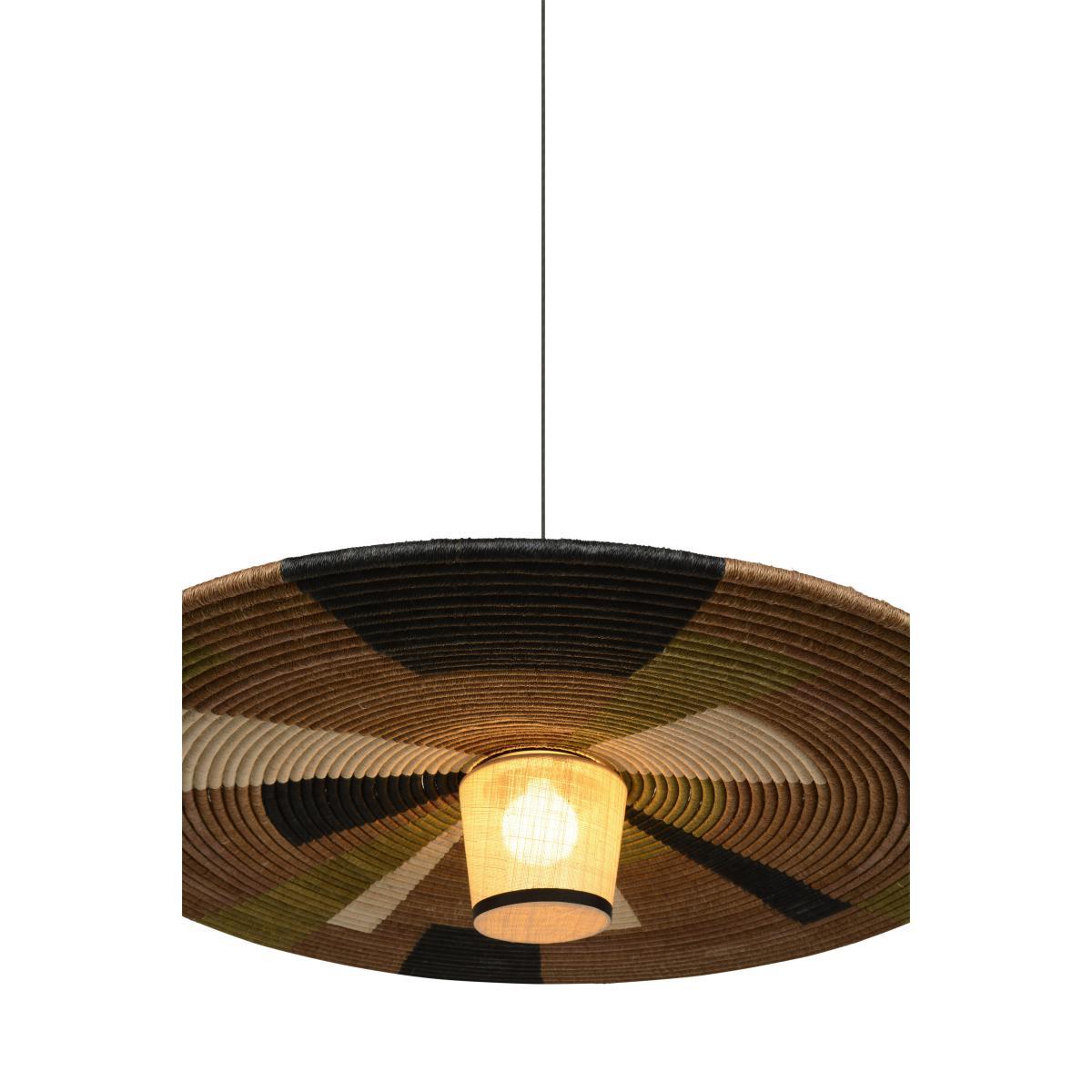 Parrot XL Pendant - / Ø 100 x H 24 cm - Hand-braided abaca by Forestier Multicoloured/Brown – image 3
