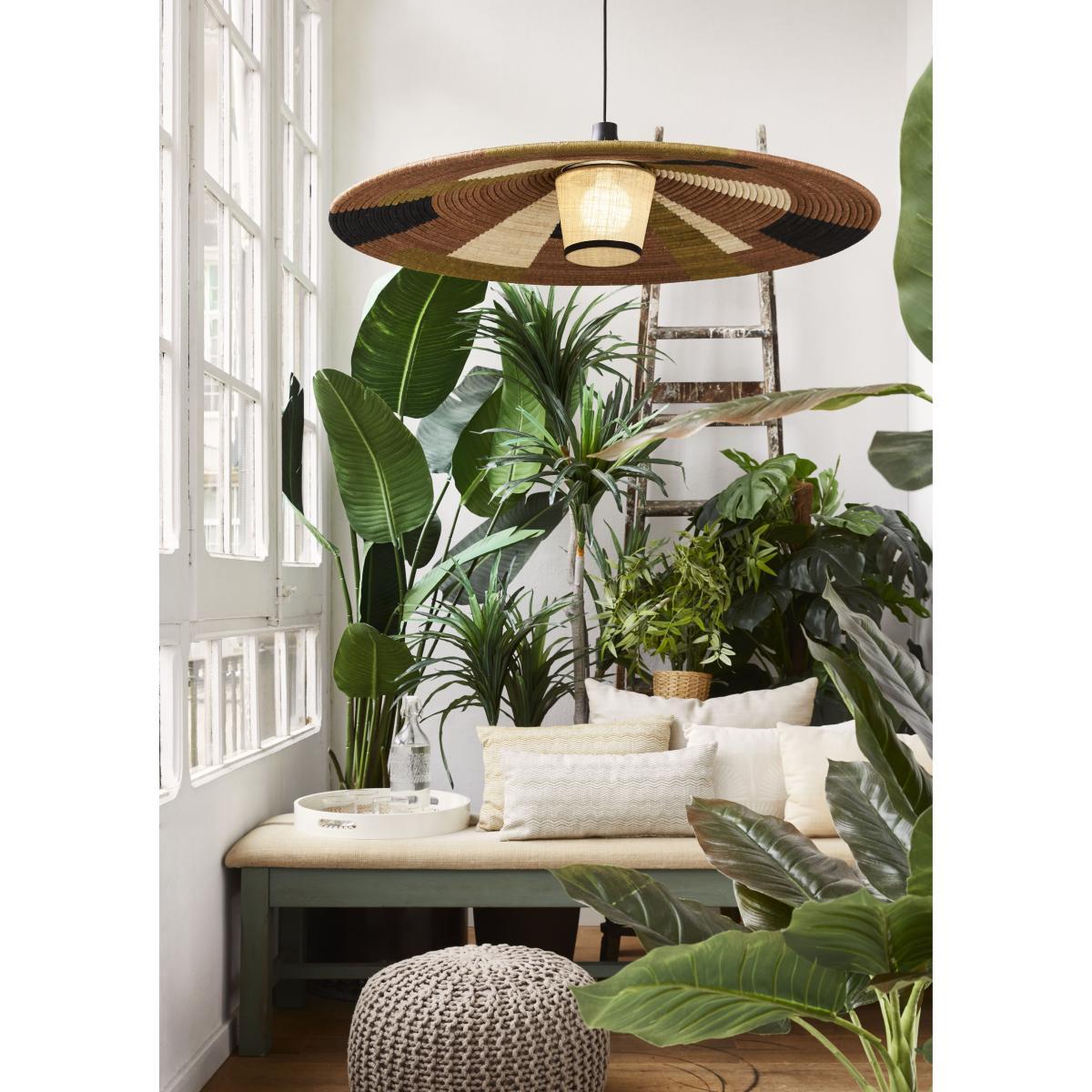 Parrot XL Pendant - / Ø 100 x H 24 cm - Hand-braided abaca by Forestier Multicoloured/Brown – image 5