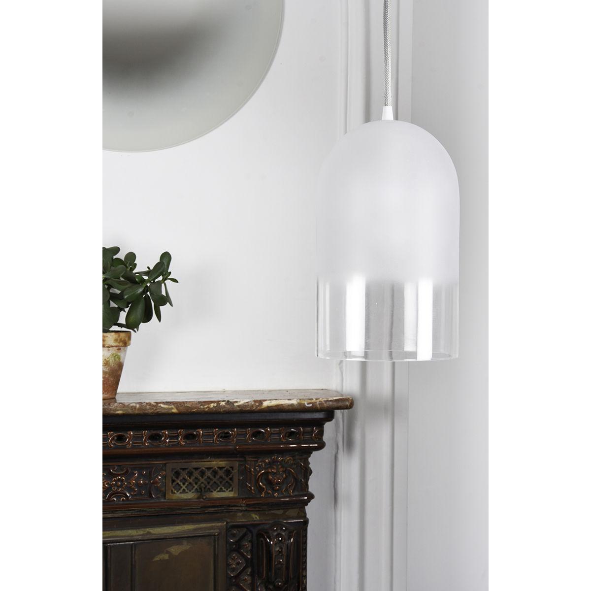 Dewy Pendant - Blown glass - H 28 cm by ENOstudio White/Transparent – image 2