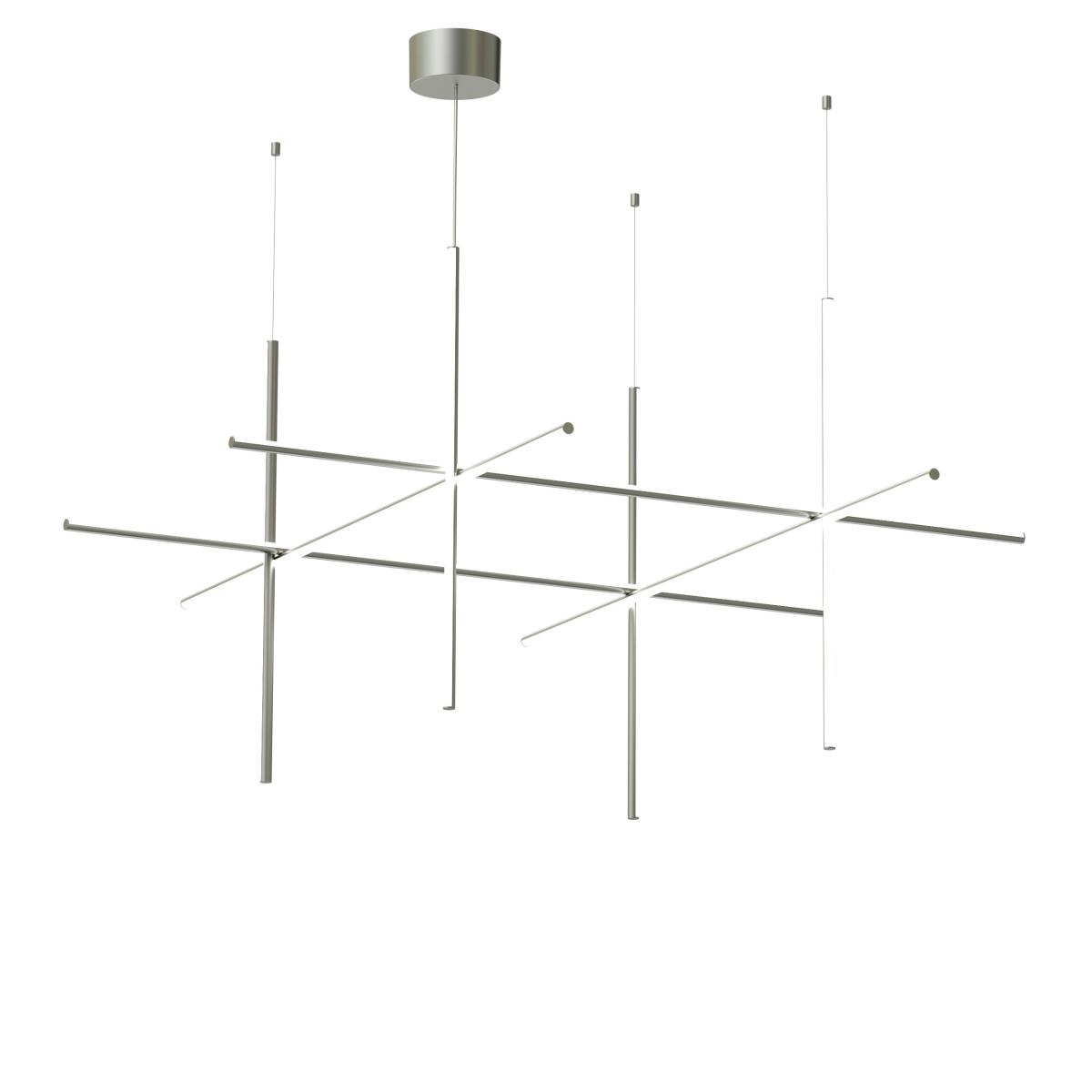 Coordinates S4 Pendant - LED / 176 x 176 x H 92 cm by Flos Grey/Silver/Metal – image 2