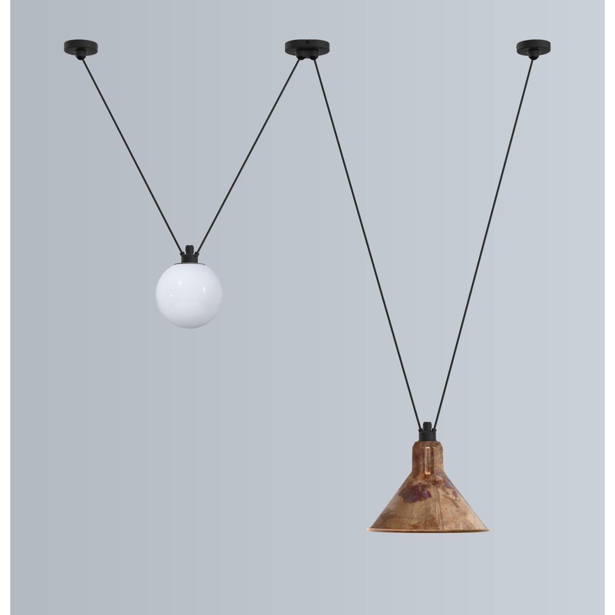 Acrobate N°324 Pendant - / Lampes Gras - 2 glass shades Ø 17 cm by DCW éditions White – image 4