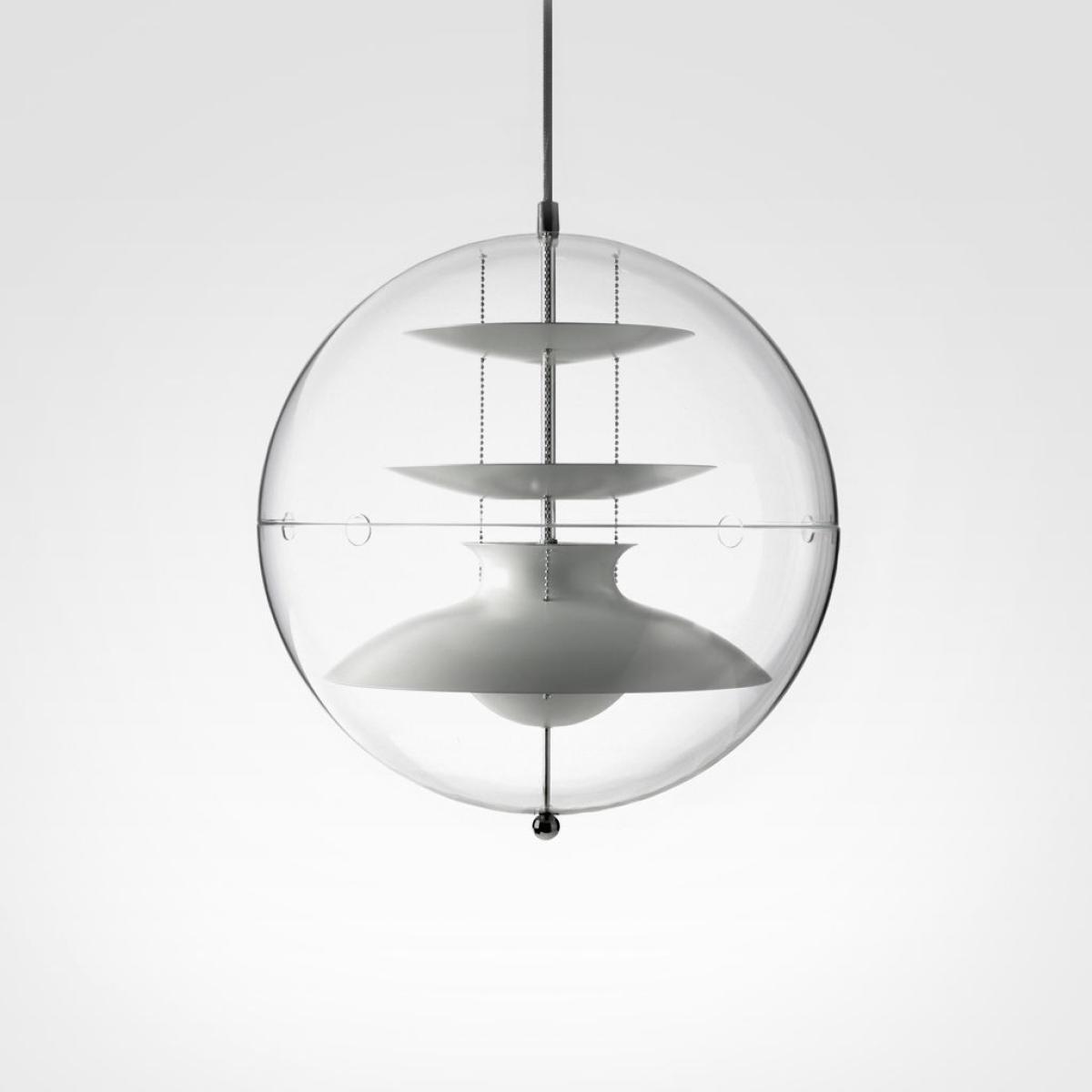 Panto Pendant - Ø 40 cm - Panton 1977 by Verpan White/Transparent – image 2