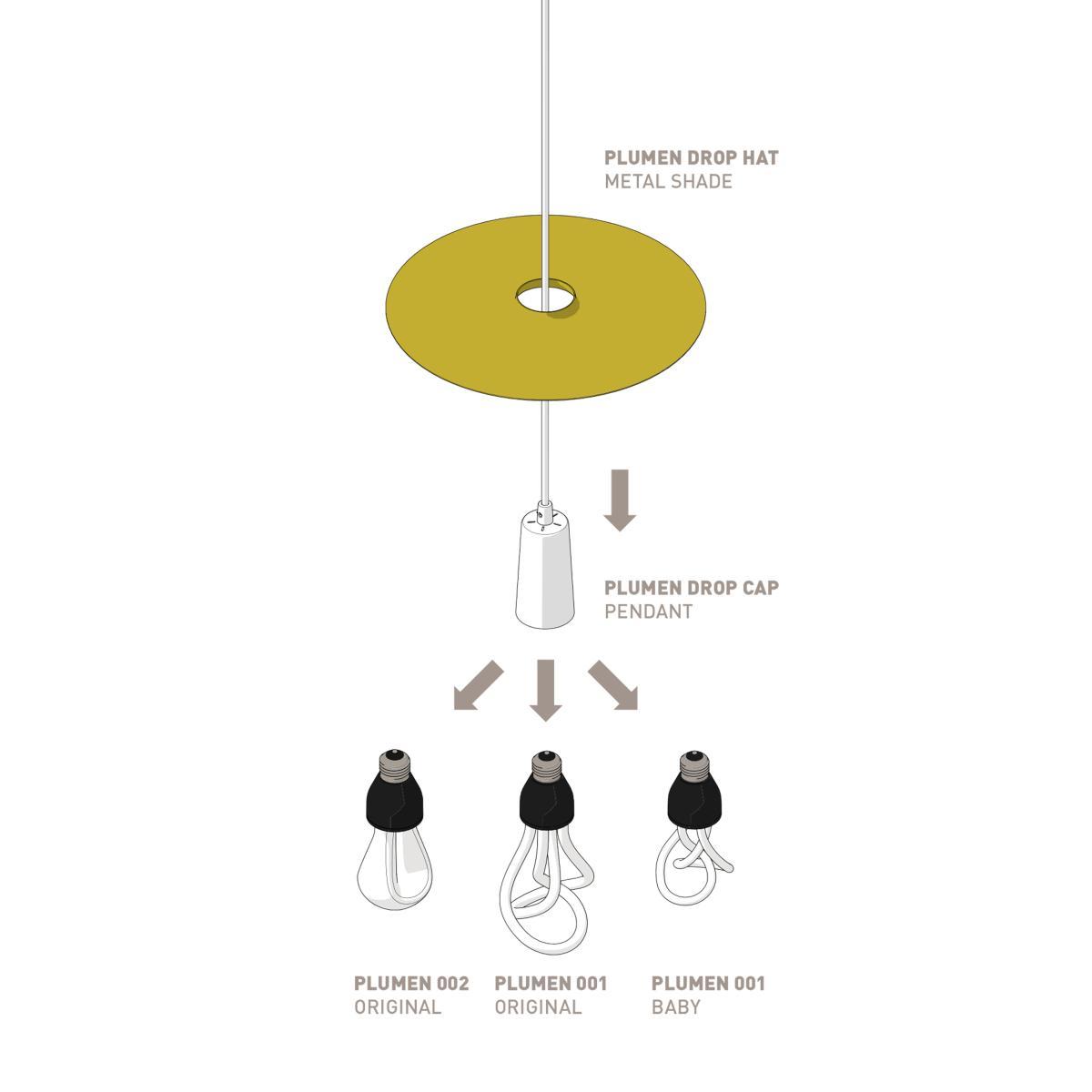 Drop Hat Pendant - Metal by Plumen White – image 6