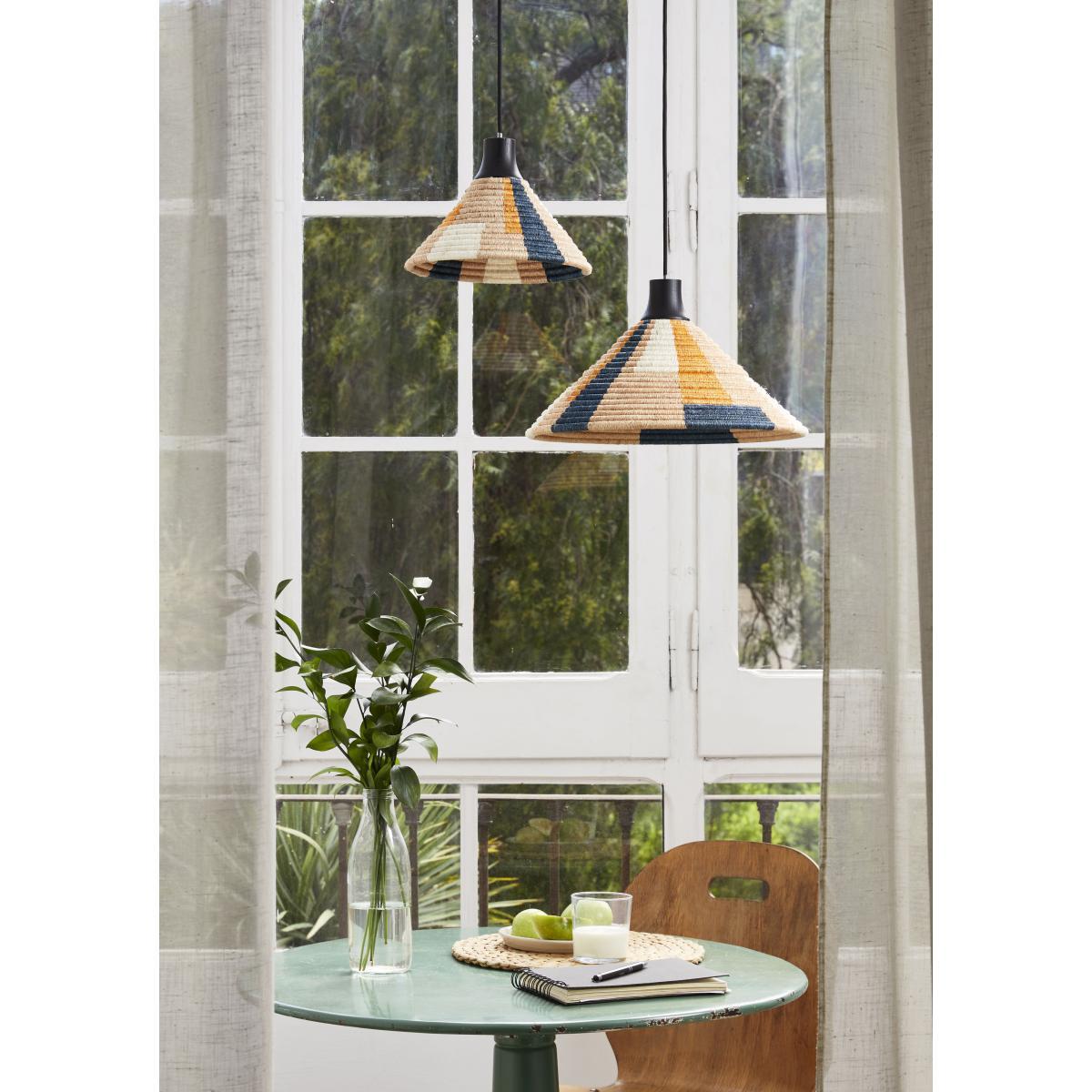 Parrot S Pendant - / Ø 40 x H 22 cm - Hand-braided abaca by Forestier Multicoloured/Beige – image 2