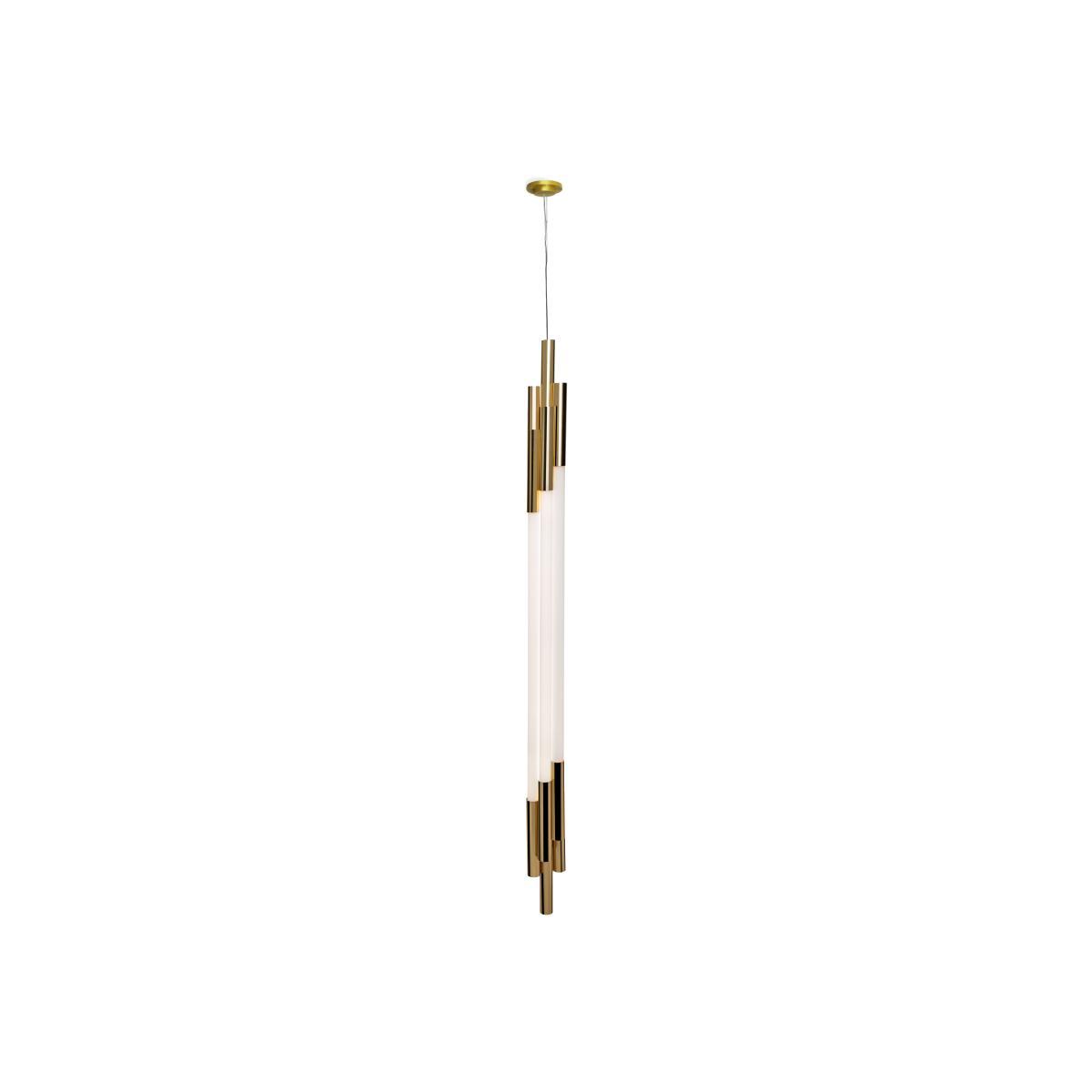 ORG Vertical Small Pendant - / LED - H 130 cm / Glass by DCW éditions White – image 1