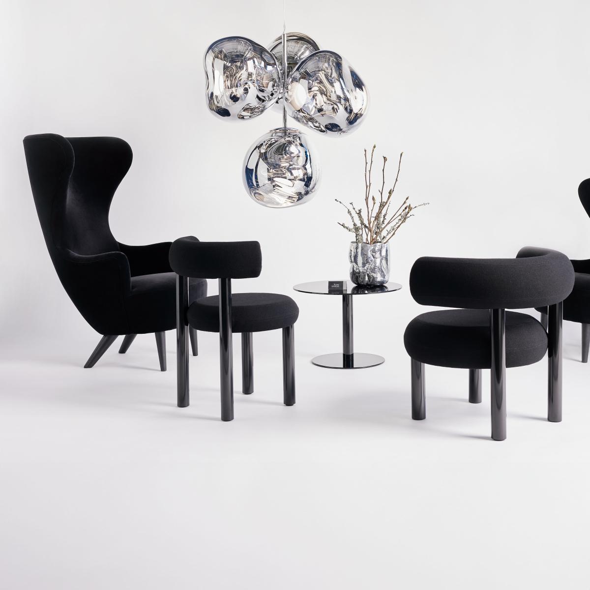 Pendant Melt Chandelier Small (2015) plastic material / LED - Ø 98 x H 103 cm / Metallised polycarbonate (color change) - Tom Dixon – image 3