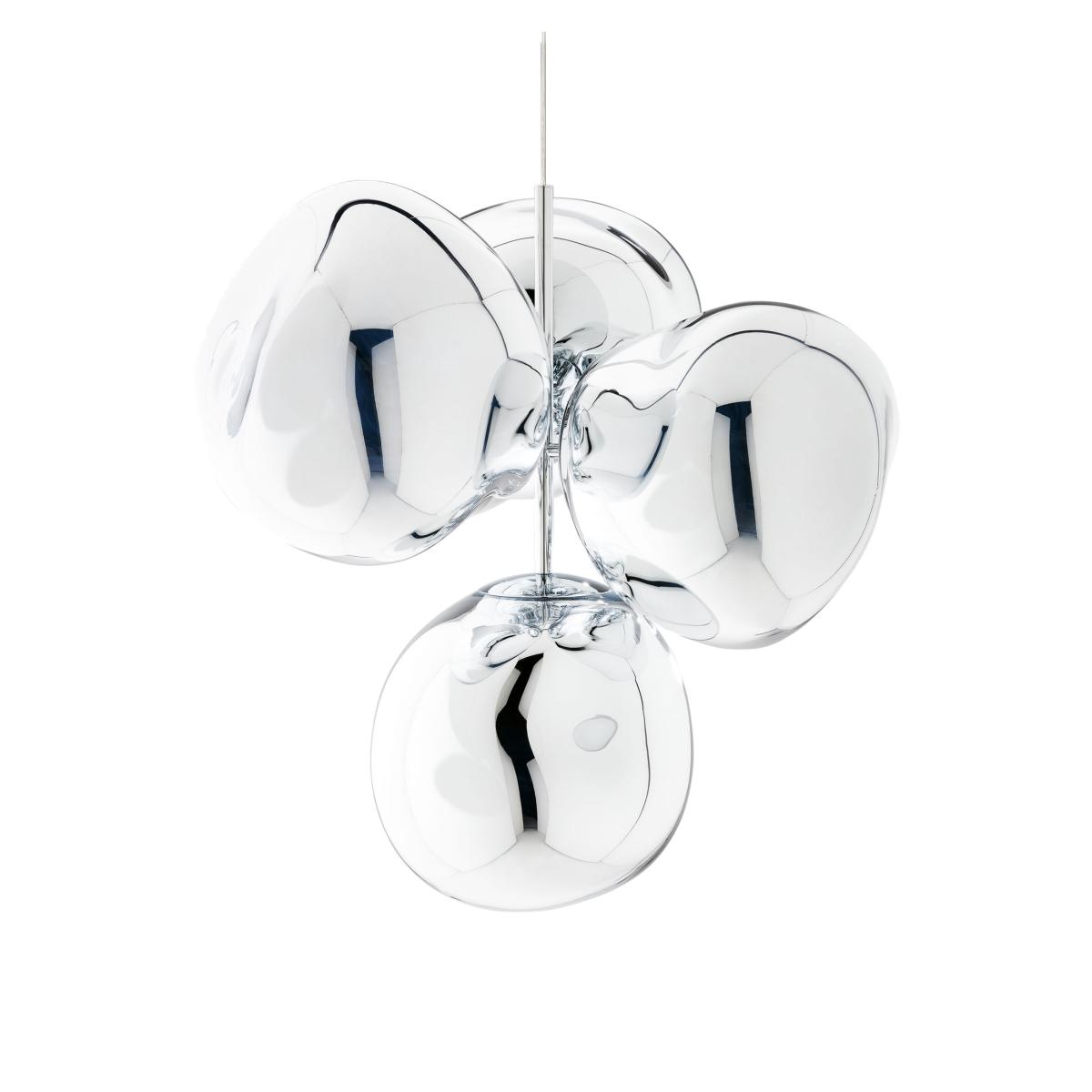 Pendant Melt Chandelier Small (2015) plastic material / LED - Ø 98 x H 103 cm / Metallised polycarbonate (color change) - Tom Dixon – image 1