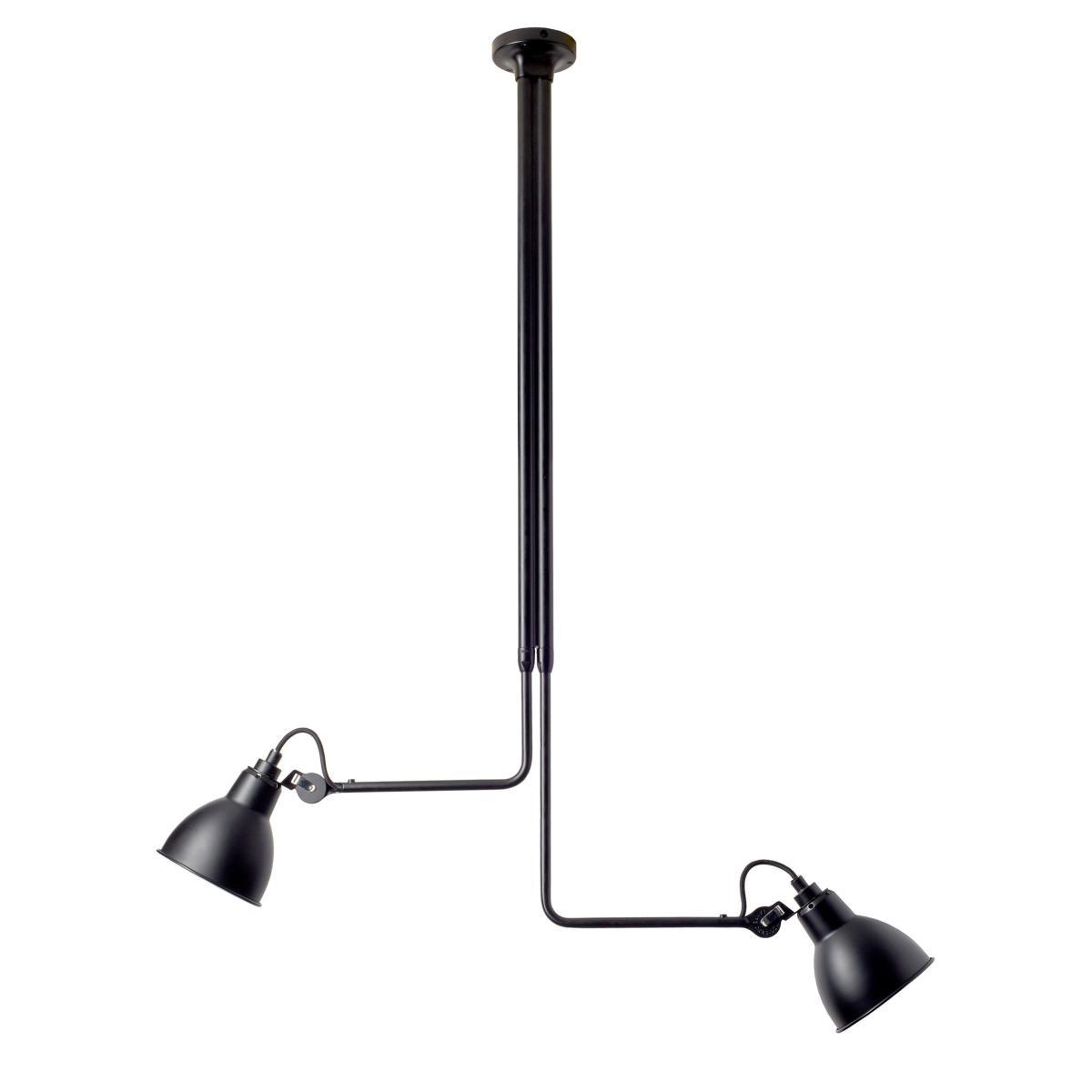 N°314 Double Ceiling light - / 2 telescopic arms - L 86 to 150 cm by DCW éditions Black – image 2