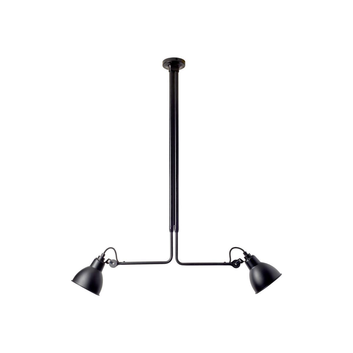N°314 Double Ceiling light - / 2 telescopic arms - L 86 to 150 cm by DCW éditions Black – image 1