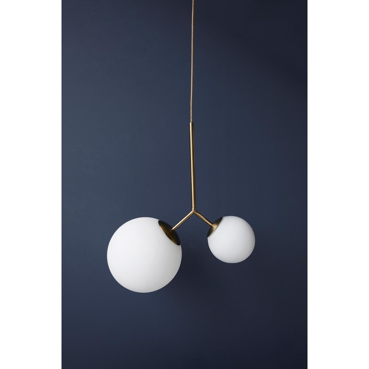 Twice Pendant - / Glass - H 70 cm by House Doctor White/Gold – image 3