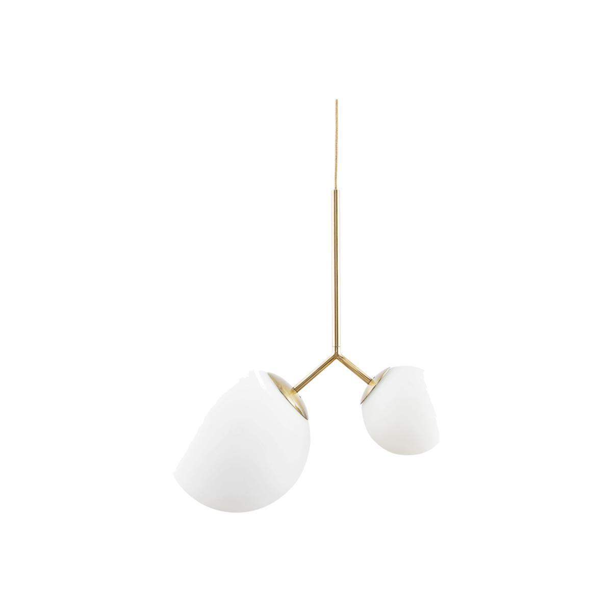 Twice Pendant - / Glass - H 70 cm by House Doctor White/Gold – image 1