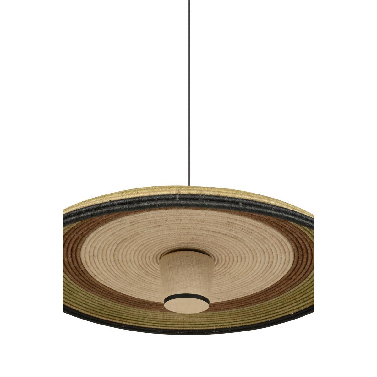 Grass XL Pendant - / Ø 100 x H 24 cm - Hand-braided abaca by Forestier Multicoloured/Green – image 2