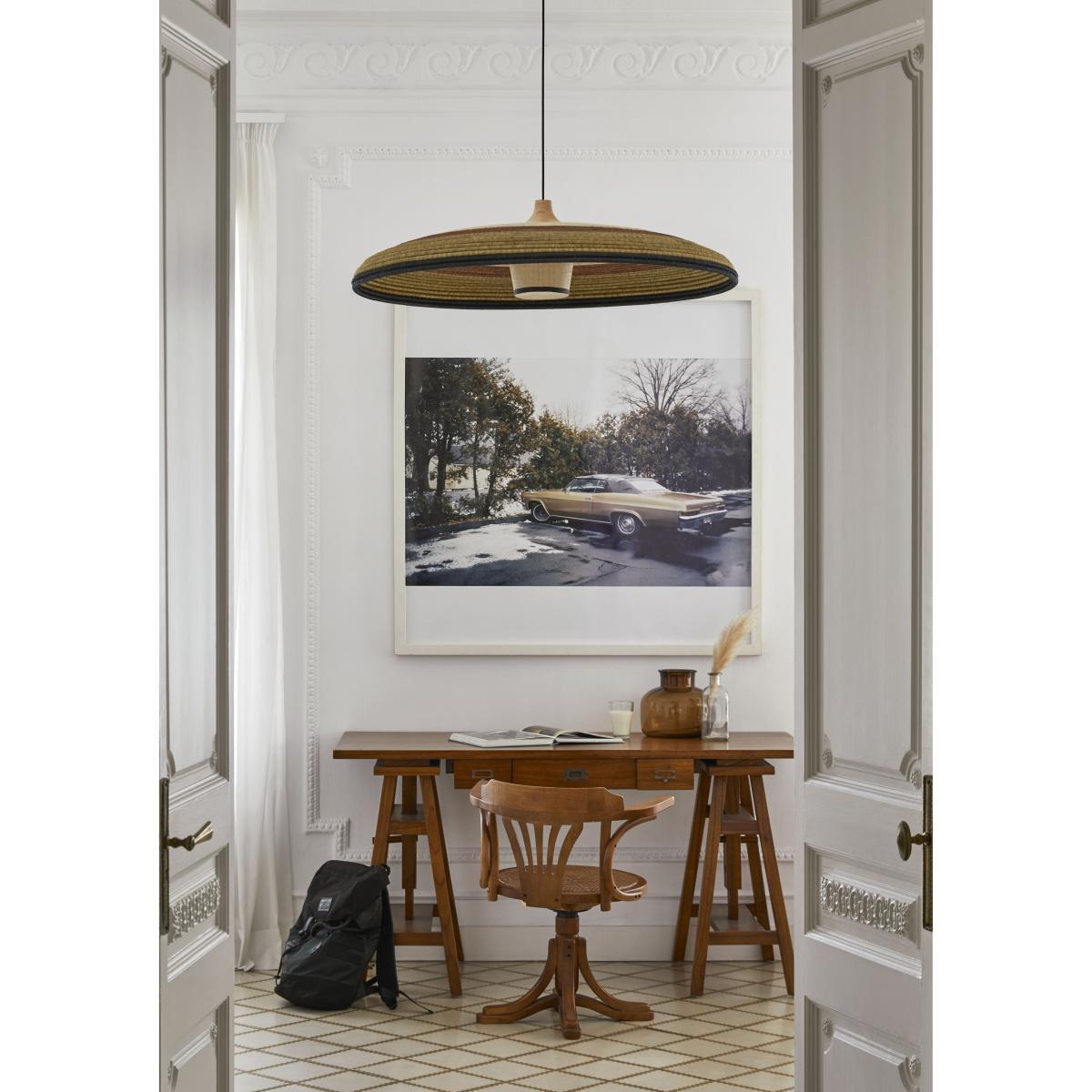Grass XL Pendant - / Ø 100 x H 24 cm - Hand-braided abaca by Forestier Multicoloured/Green – image 5