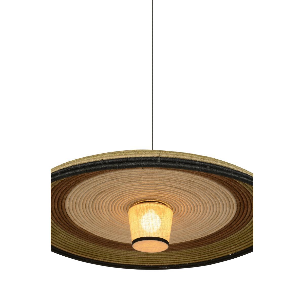 Grass XL Pendant - / Ø 100 x H 24 cm - Hand-braided abaca by Forestier Multicoloured/Green – image 6