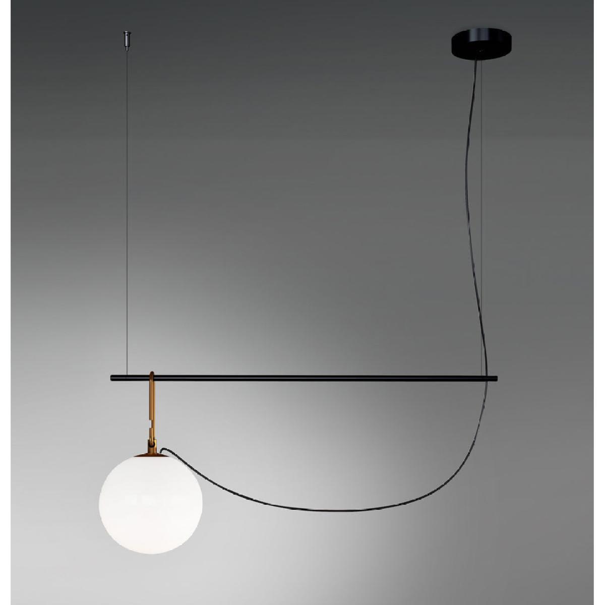 nh S2 Pendant - / Globe Ø 22 - L 87 cm by Artemide Black/Gold/Metal – image 2