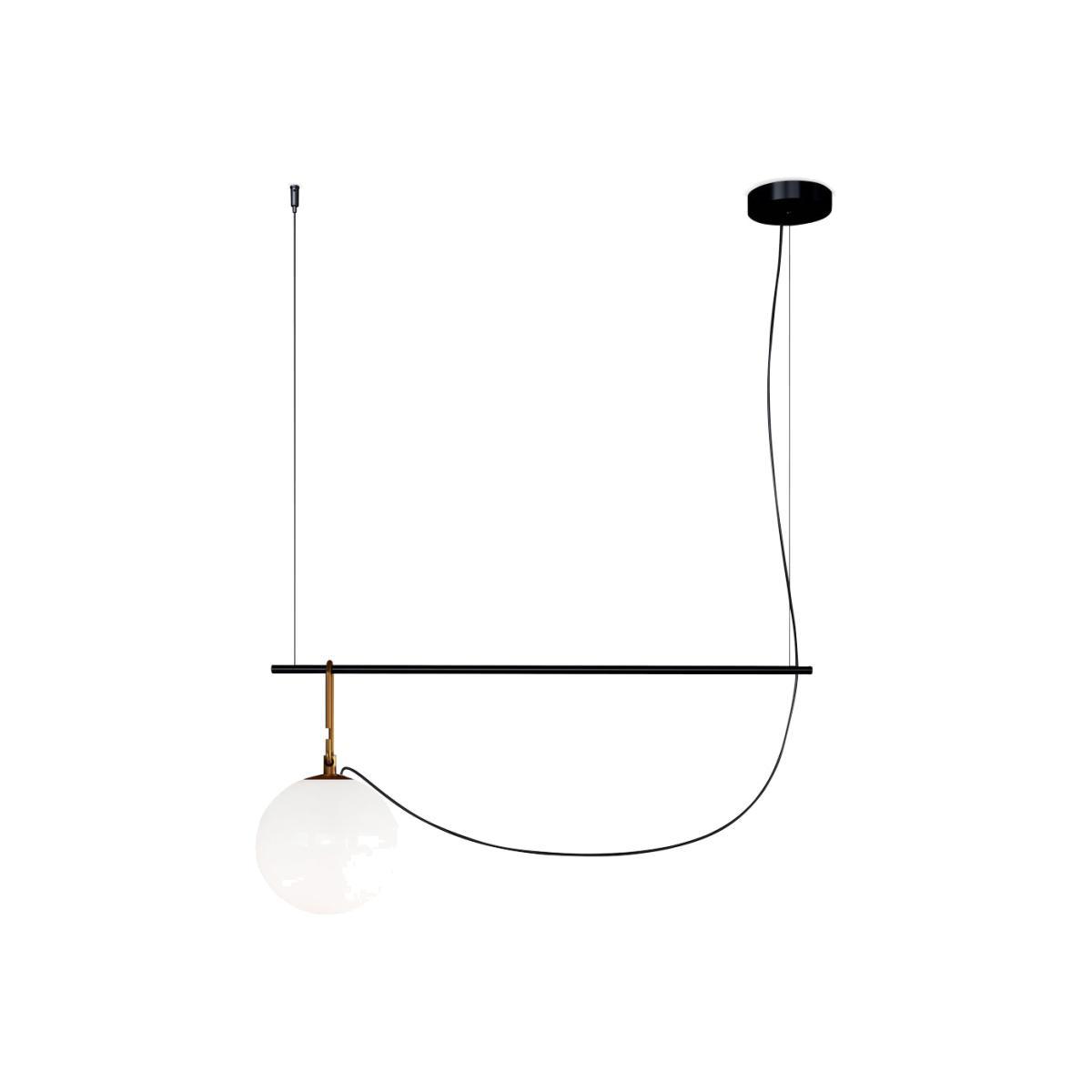nh S2 Pendant - / Globe Ø 22 - L 87 cm by Artemide Black/Gold/Metal – image 1