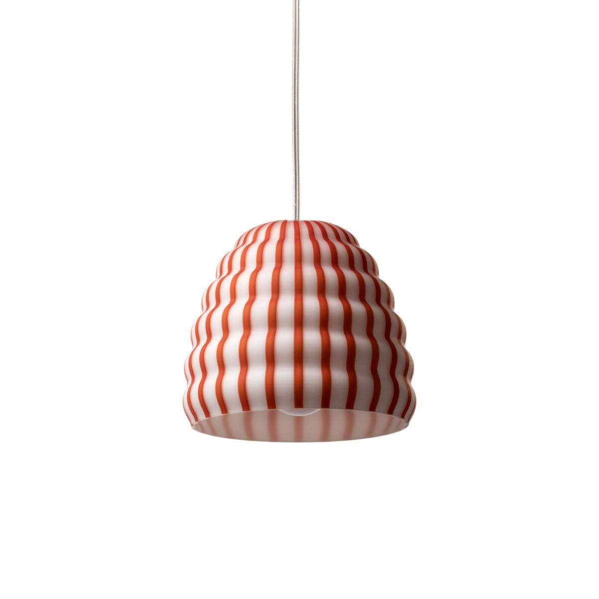 Filigrana Ruche Pendant - / Red stripes - Ø 16 cm by Established & Sons White/Red – image 2