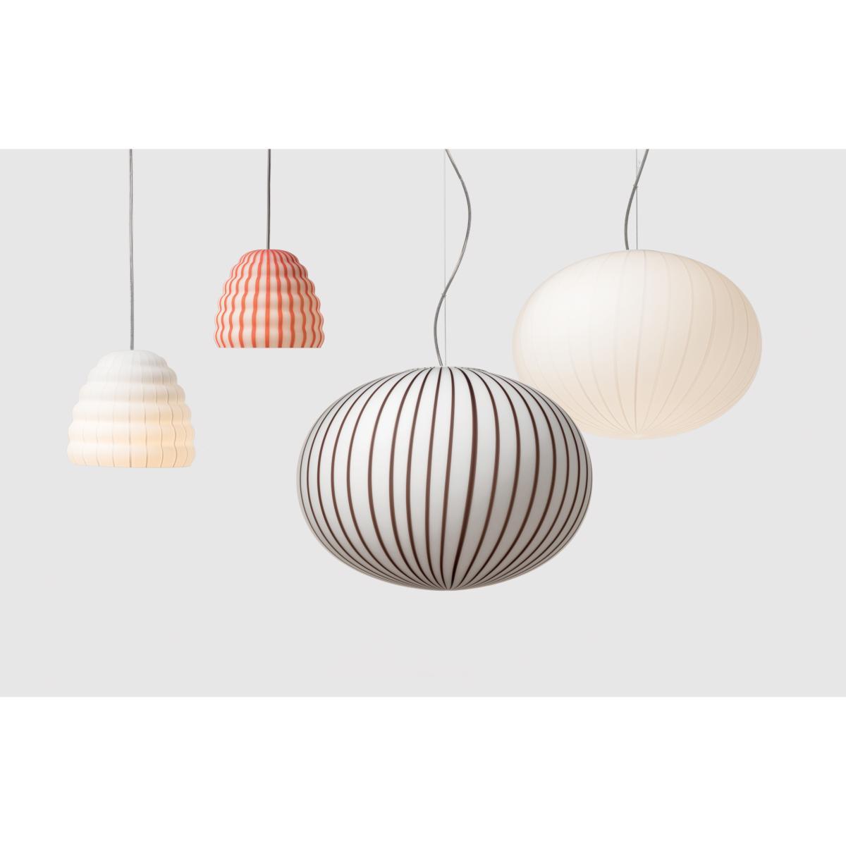 Filigrana Ruche Pendant - / Red stripes - Ø 16 cm by Established & Sons White/Red – image 3