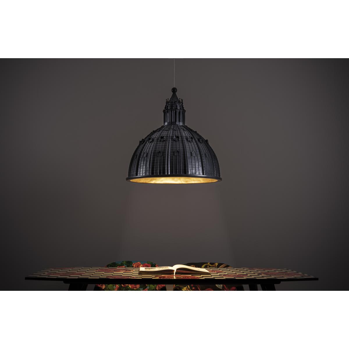 Cupolone LED Pendant - / Saint Peter’s Basilica dome - Ø 70 cm - Resin by Seletti Black/Gold – image 9