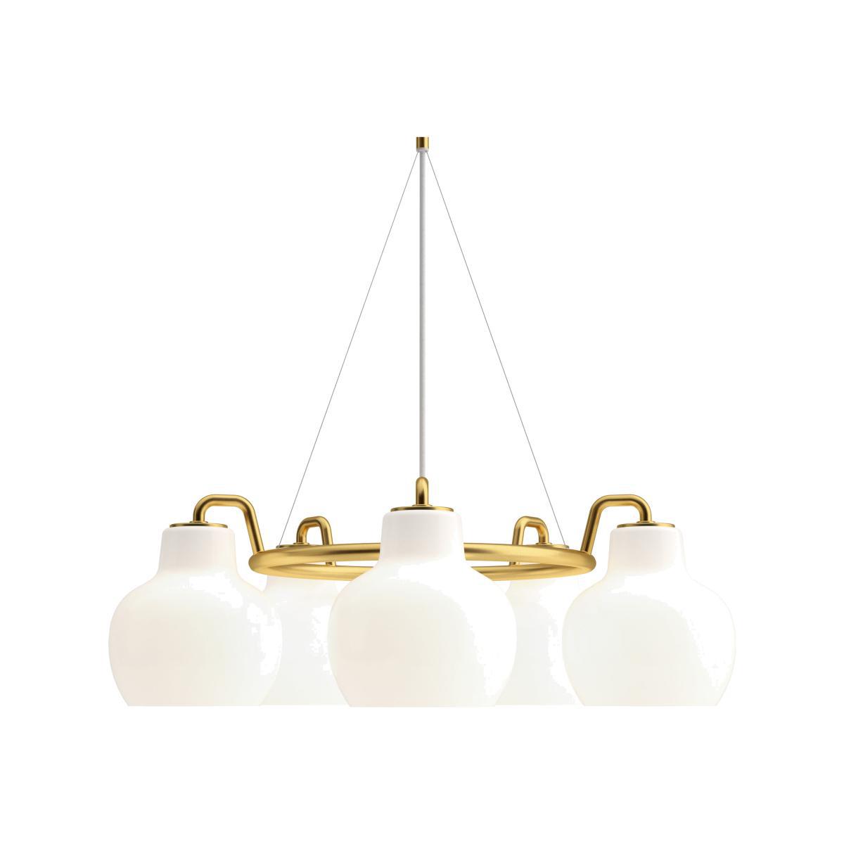 VL Ring Crown Pendant - / 5 lampshades - Ø 69 cm by Louis Poulsen White/Gold/Metal – image 1