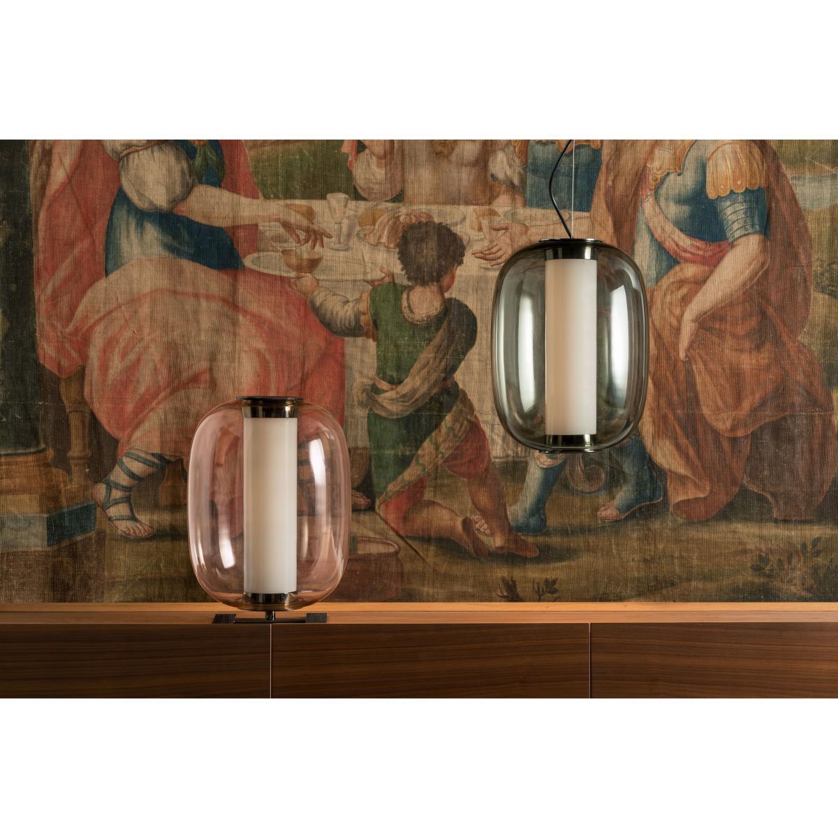 Meridiano Media Pendant - / LED - H 41 cm by Fontana Arte Grey – image 2