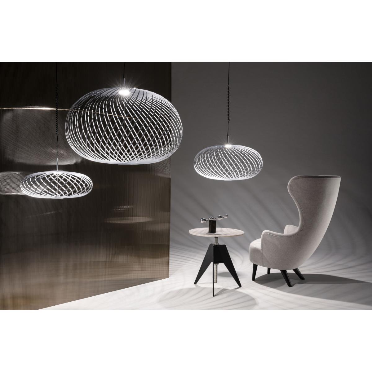 Spring Medium LED Pendant - / Ø 79 x H 45 cm - Adjustable steel strips by Tom Dixon White – image 3