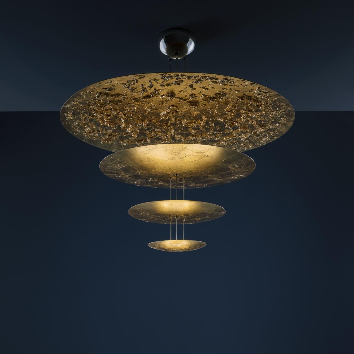 Macchina della Luce F Pendant - / LED - Ø 120 x H 145 cm - 4 disks by Catellani & Smith Gold/Metal – image 1