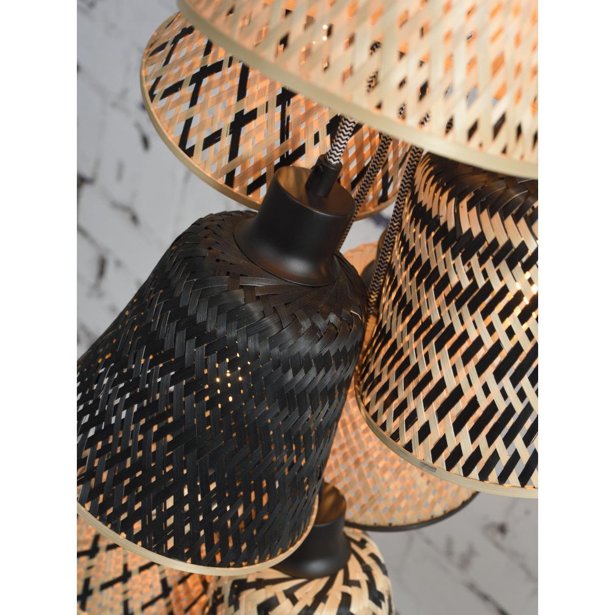 Kalimantan Pendant - / 7 lampshades by GOOD&MOJO Black/Beige/Natural wood – image 7