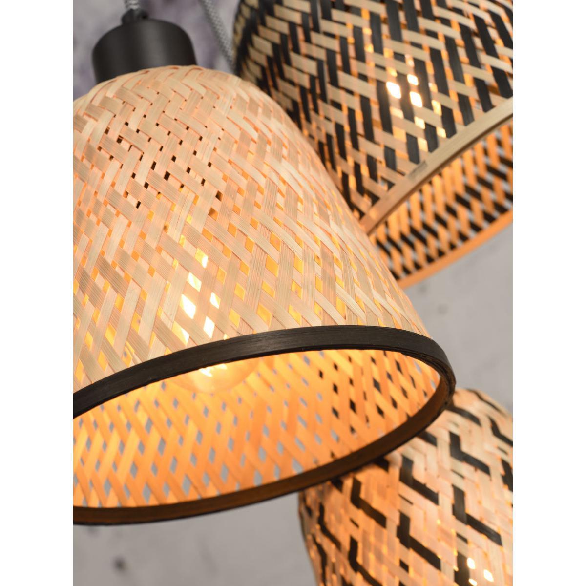 Kalimantan Pendant - / 7 lampshades by GOOD&MOJO Black/Beige/Natural wood – image 8