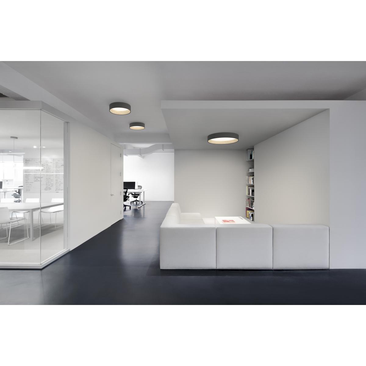 Duo LED Ceiling light - / Metal & wood - Ø 48 cm by Vibia Grey/Natural wood – image 2