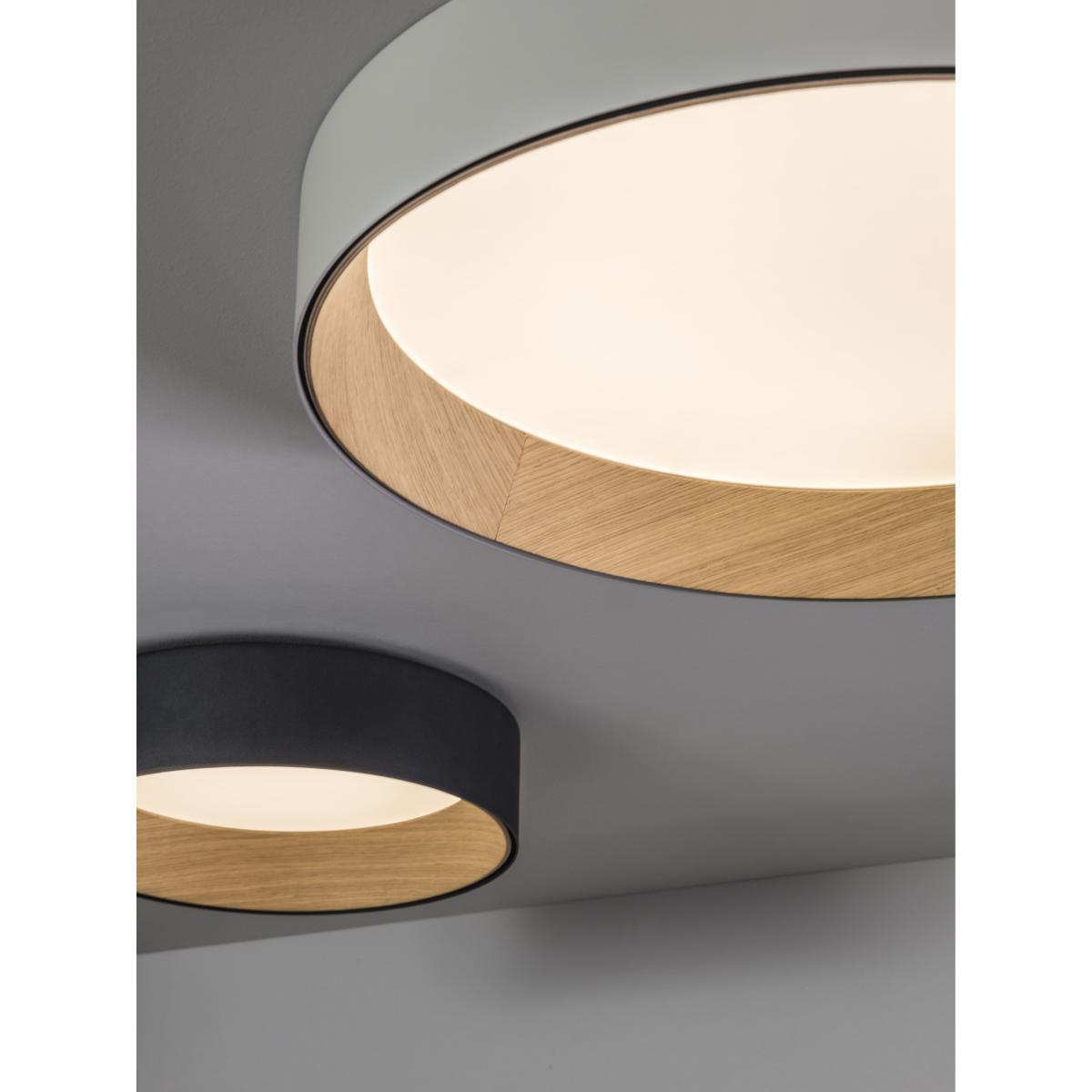 Duo LED Ceiling light - / Metal & wood - Ø 48 cm by Vibia Grey/Natural wood – image 3
