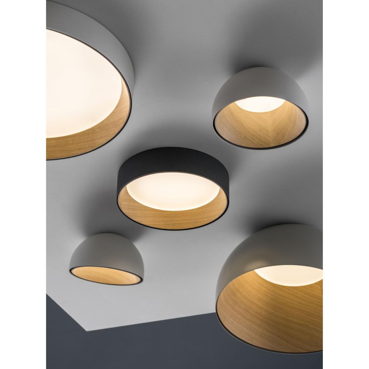 Duo LED Ceiling light - / Metal & wood - Ø 48 cm by Vibia Grey/Natural wood – image 4