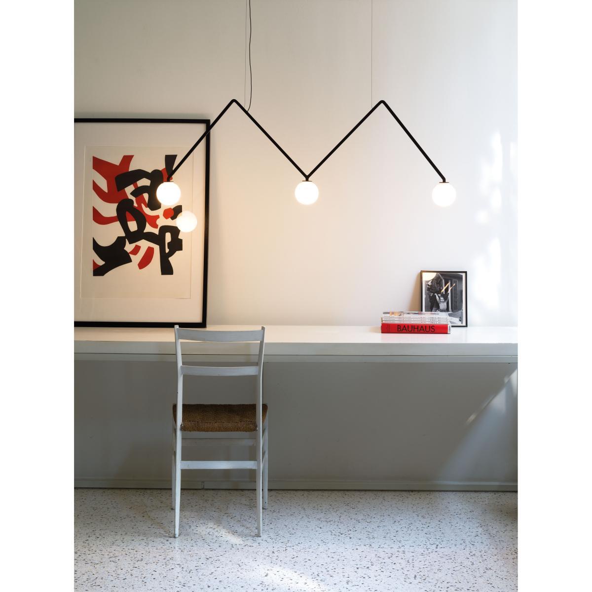 Dabliu Globe LED Pendant - / L 130 cm by Nemo White/Black – image 3