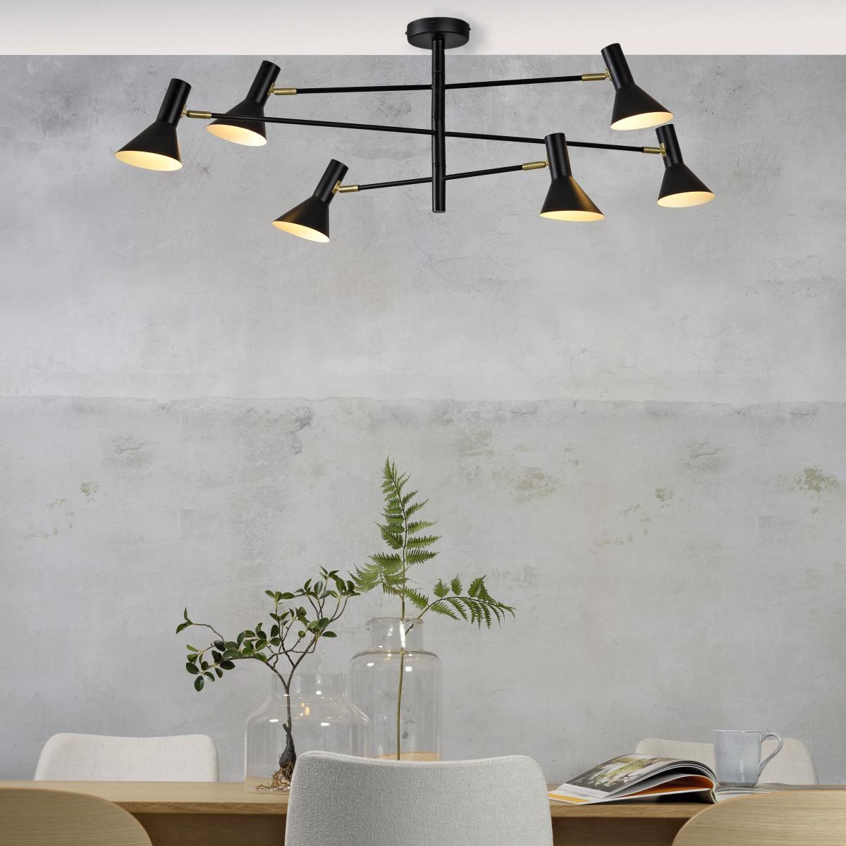 Ceiling light Izmir metal / Pivoting arms & adjustable lampshades - L 124 cm - It's about Romi – image 3
