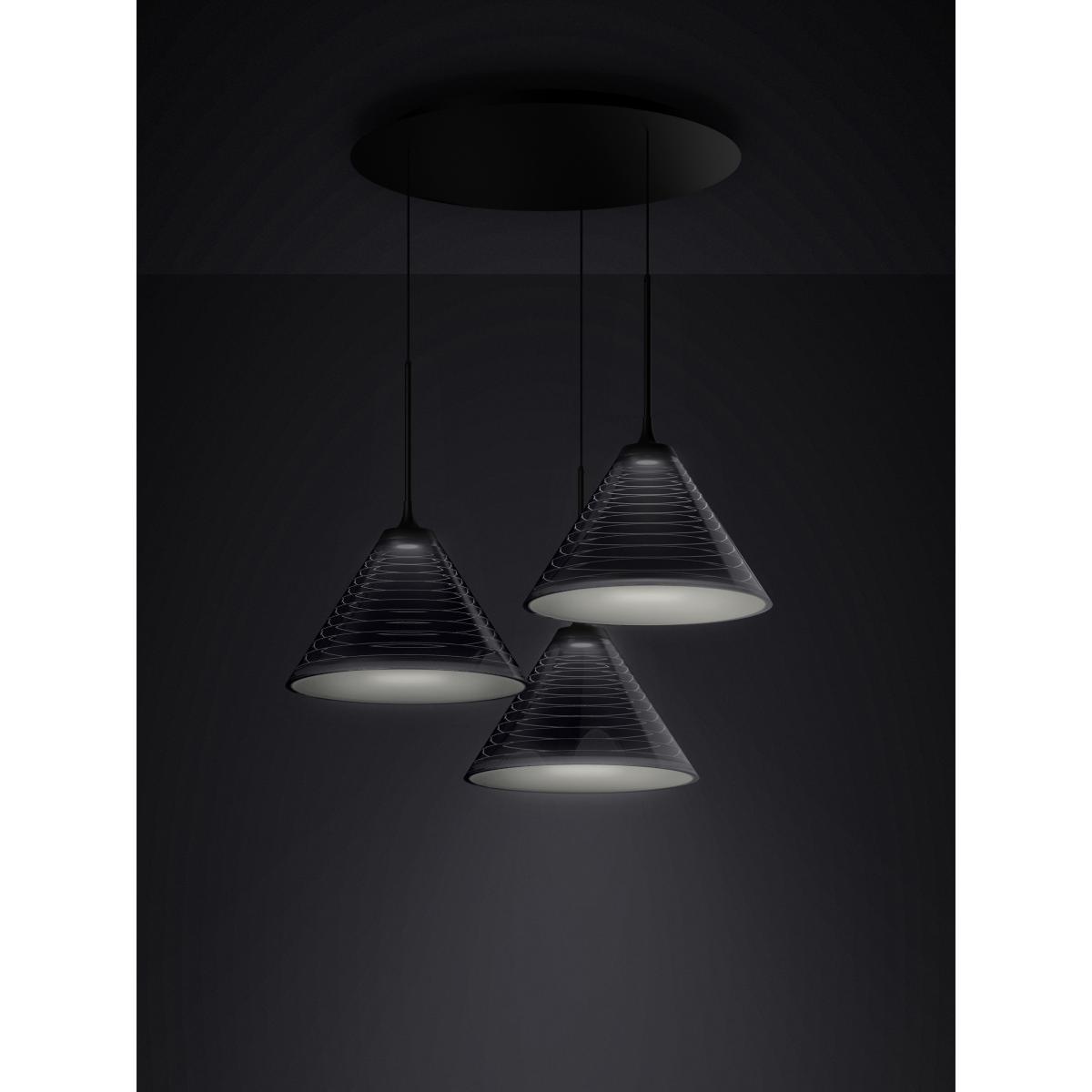 Look at Me Cluster Pendant - "/ LED - 3 lampshades Ø 35 x H 20.5 cm / Bluetooth " by Artemide Black – image 2