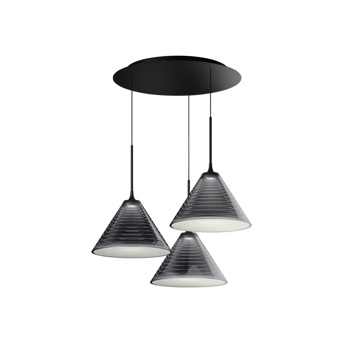 Look at Me Cluster Pendant - "/ LED - 3 lampshades Ø 35 x H 20.5 cm / Bluetooth " by Artemide Black – image 1